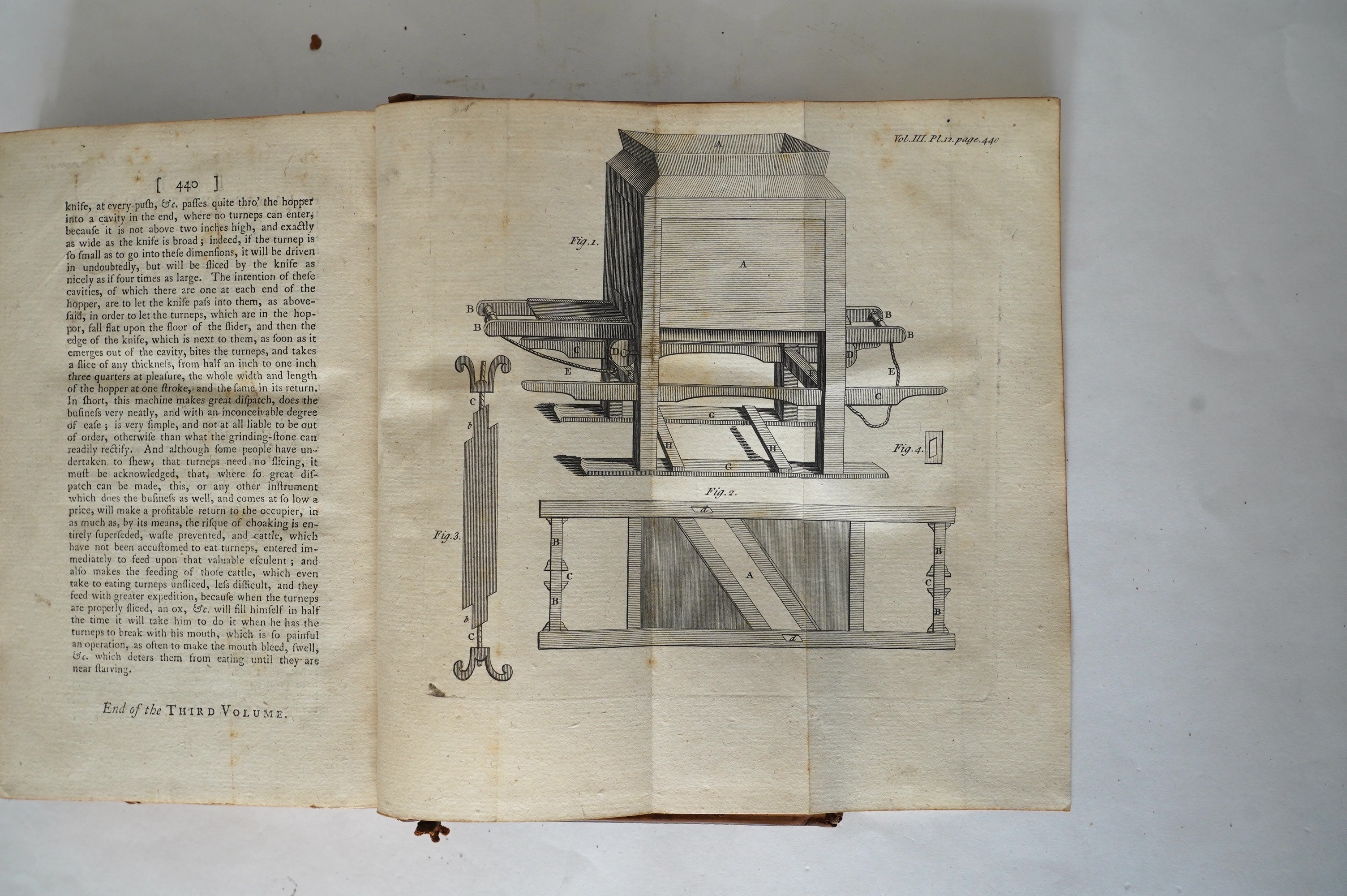 Young, Arthur - A Six Months Tour through the North of England. 1st edition, 4 vols. 28 plates (some folded, incl. a map of the Bridgewater Canal) and 6 folded tables; contemp. calf. 1770